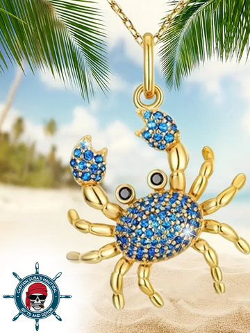 Necklace Blue Crab God Colored