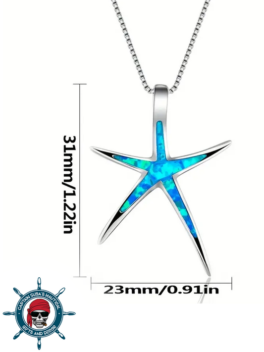 Necklace Blue Opal Star Fish