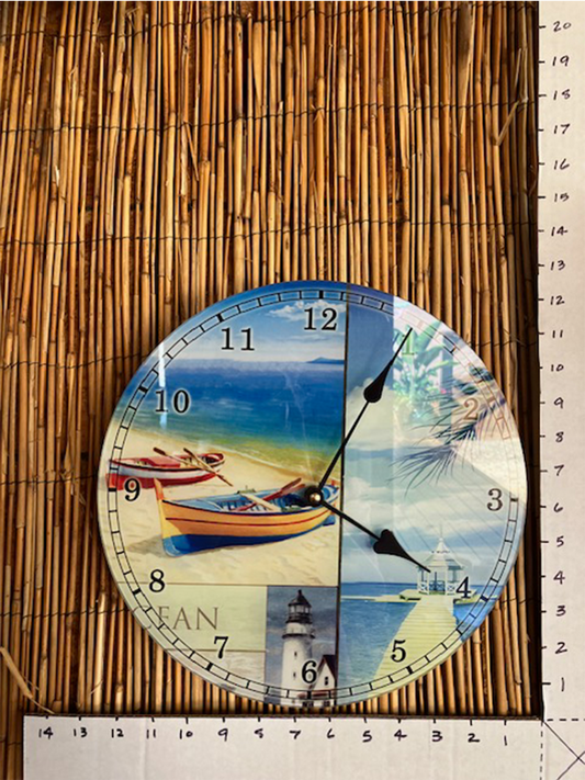 Clock -- Boat and Ocean Scene