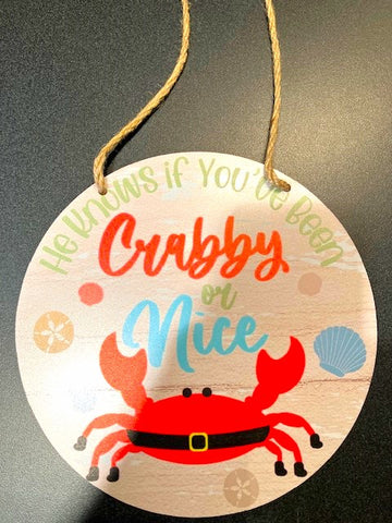 Crabby Christmas Wall Sign